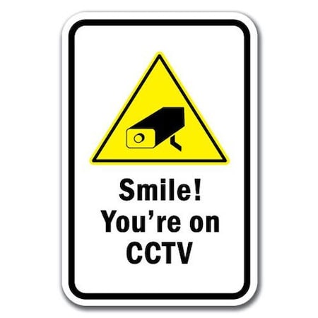 Signmission Safety Sign, 12 in Height, Aluminum, Video Surv - Smile CCTV A-1218 Video Surv - Smile CCTV